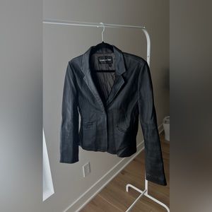 VINTAGE LEATHER BLAZER